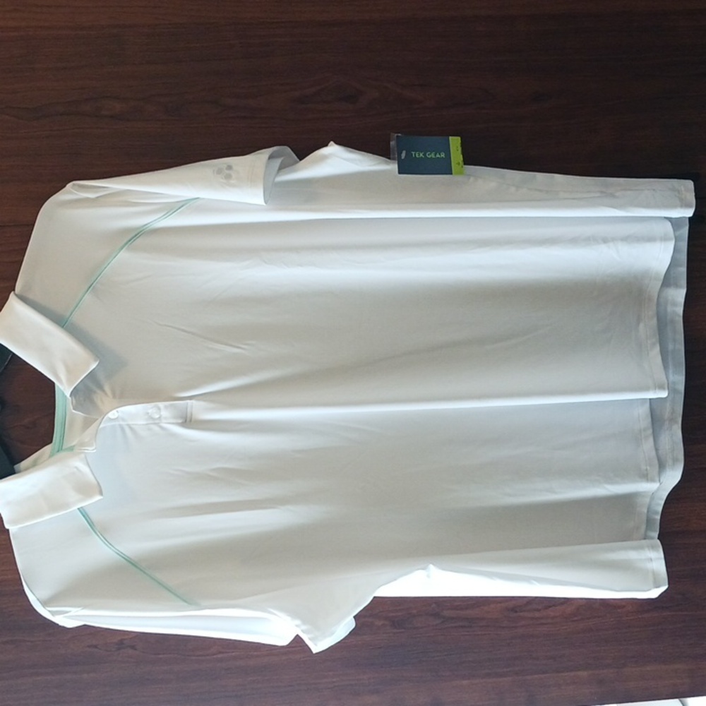 ***NWT - Tek Gear Womens White Golf Polo With Blue Accents 3X